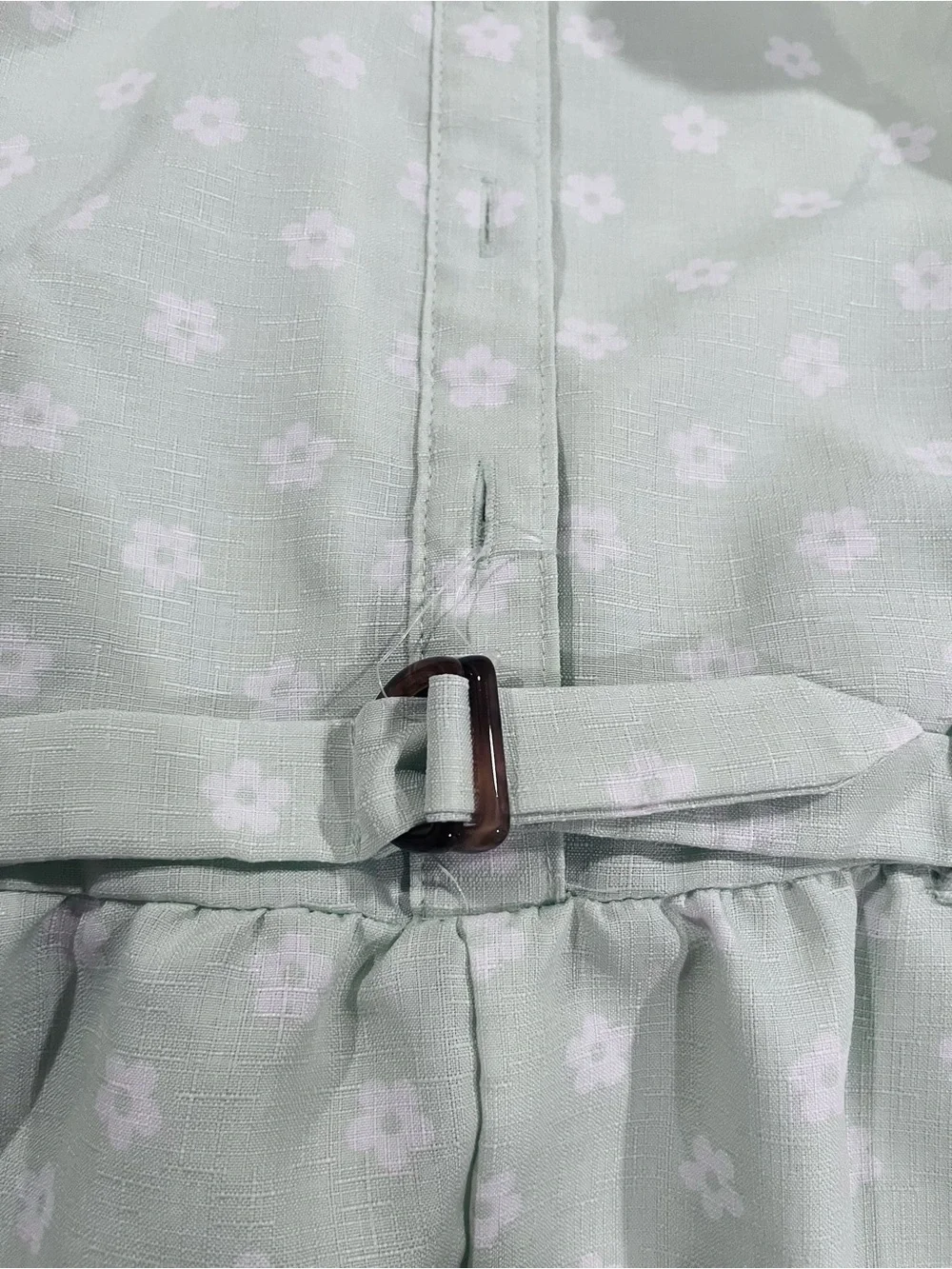 Little Lass Mint Green Floral Top with Button Placket Girl 6X